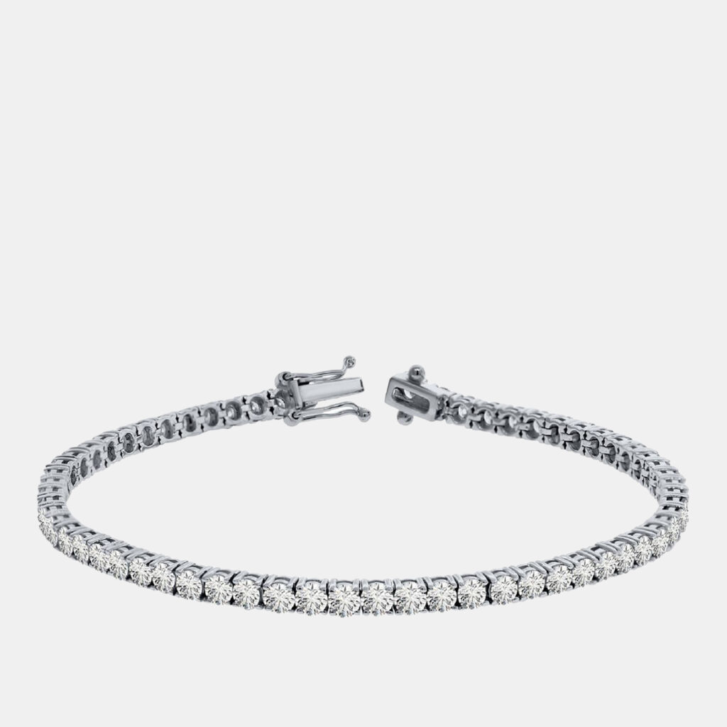 5.00 cts Brilliant Cut Round Lab Grown Diamond 14K Solid White Gold 7" Tennis Bracelet 5.00 cts Brilliant Cut Round Lab Grown Diamond 14K Solid White Gold 7" Tennis Bracelet