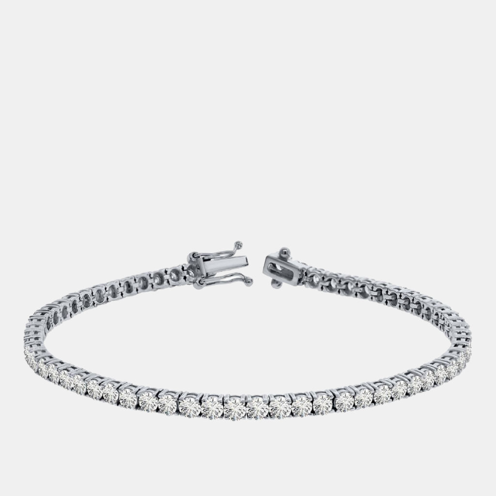6.00 cts Brilliant Cut Round Lab Grown Diamond 14K Solid White Gold 7" Tennis Bracelet 6.00 cts Brilliant Cut Round Lab Grown Diamond 14K Solid White Gold 7" Tennis Bracelet