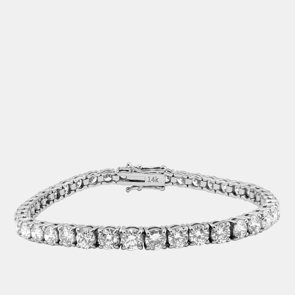 8.00 cts Brilliant Cut Round Lab Grown Diamond 14K Solid White Gold 7" Tennis Bracelet 8.00 cts Brilliant Cut Round Lab Grown Diamond 14K Solid White Gold 7" Tennis Bracelet
