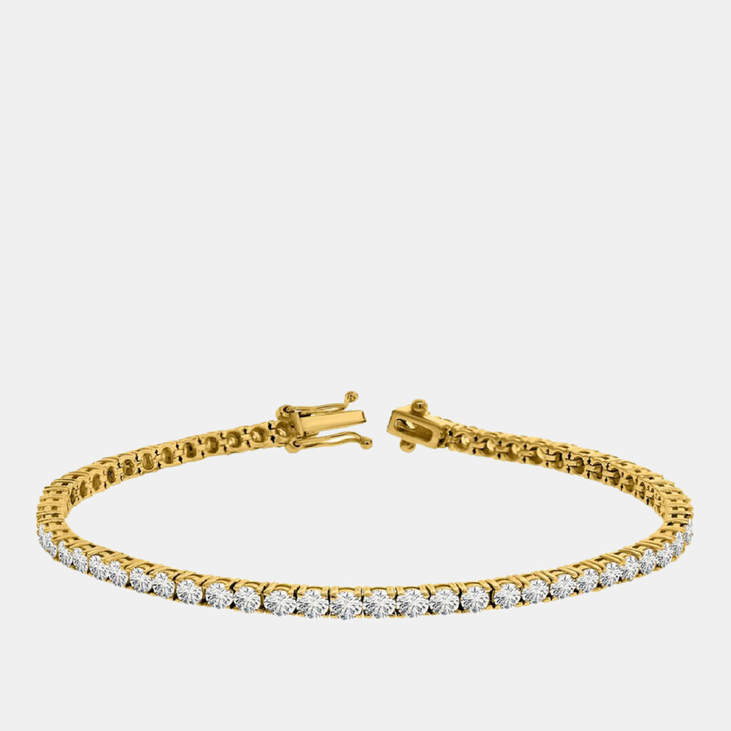 10.00 cts Brilliant Cut Round Lab Grown Diamond 14K Solid Yellow Gold 7" Tennis Bracelet 10.00 cts Brilliant Cut Round Lab Grown Diamond 14K Solid Yellow Gold 7" Tennis Bracelet