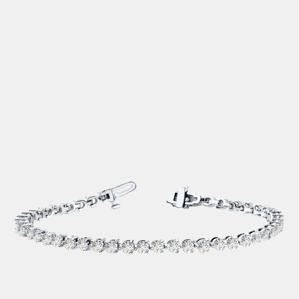 2.00 cts Lab Grown Classic Diamond 14K Solid White Gold 3 Prong Tennis Bracelet 2.00 cts Lab Grown Classic Diamond 14K Solid White Gold 3 Prong Tennis Bracelet