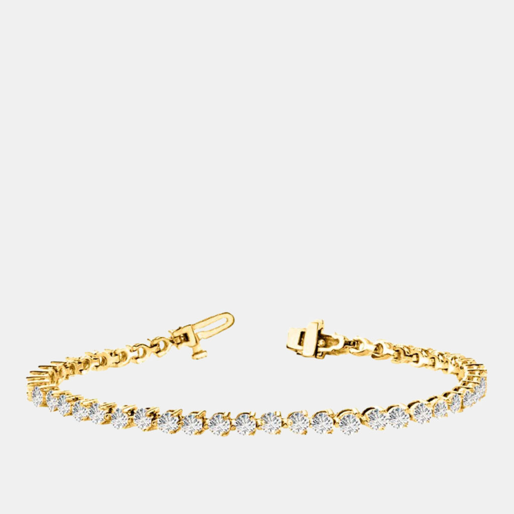 2.00 cts Lab Grown Classic Diamond 14K Solid Yellow Gold 3 Prong Tennis Bracelet 2.00 cts Lab Grown Classic Diamond 14K Solid Yellow Gold 3 Prong Tennis Bracelet