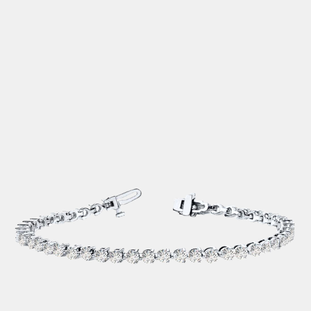 4cts Lab Grown Diamond 14K White Gold 3-Prong 7" Tennis Bracelet 4cts Lab Grown Diamond 14K White Gold 3-Prong 7" Tennis Bracelet
