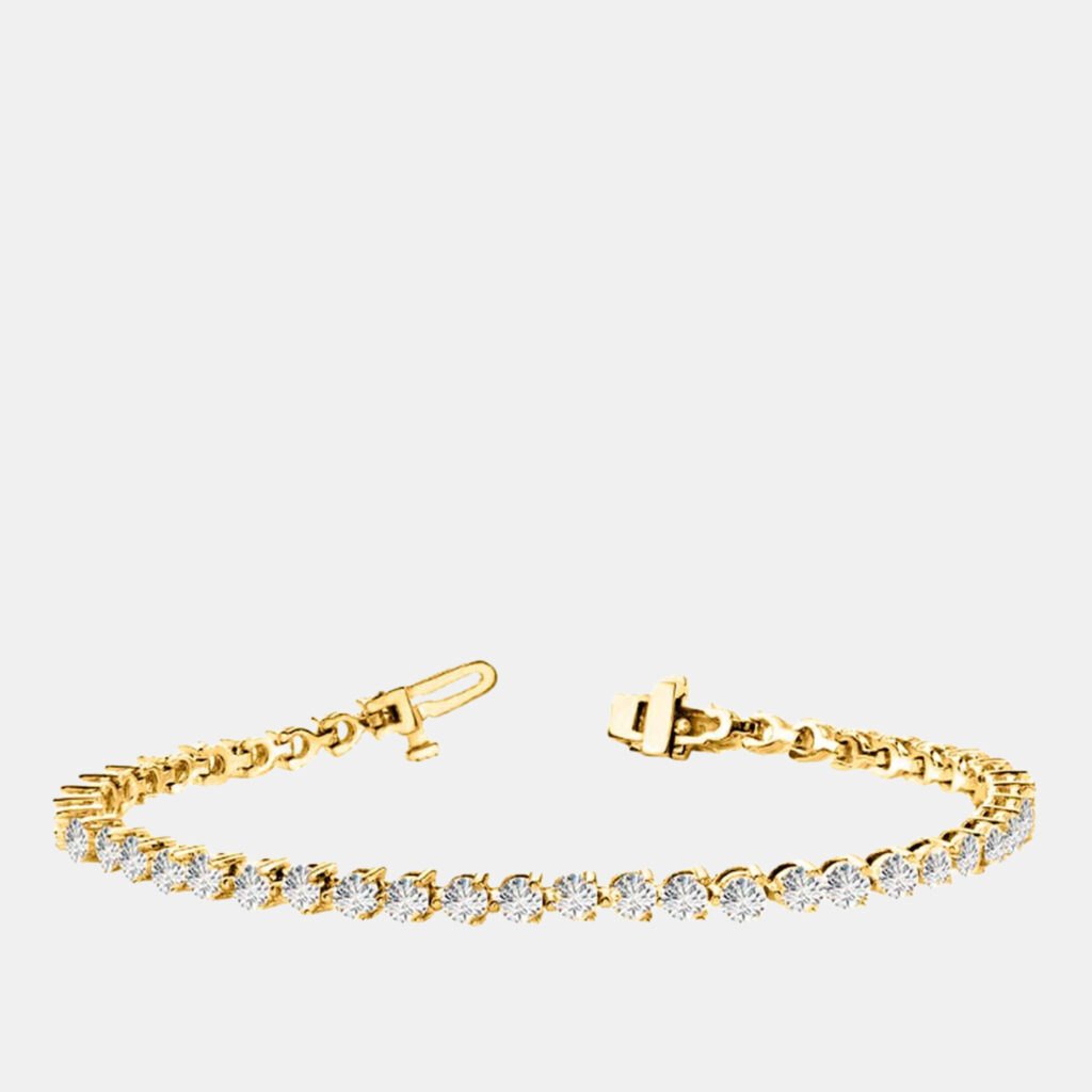5.00 cts Lab Grown Diamond 14K Yellow Gold 3-Prong 7" Tennis Bracelet 5.00 cts Lab Grown Diamond 14K Yellow Gold 3-Prong 7" Tennis Bracelet