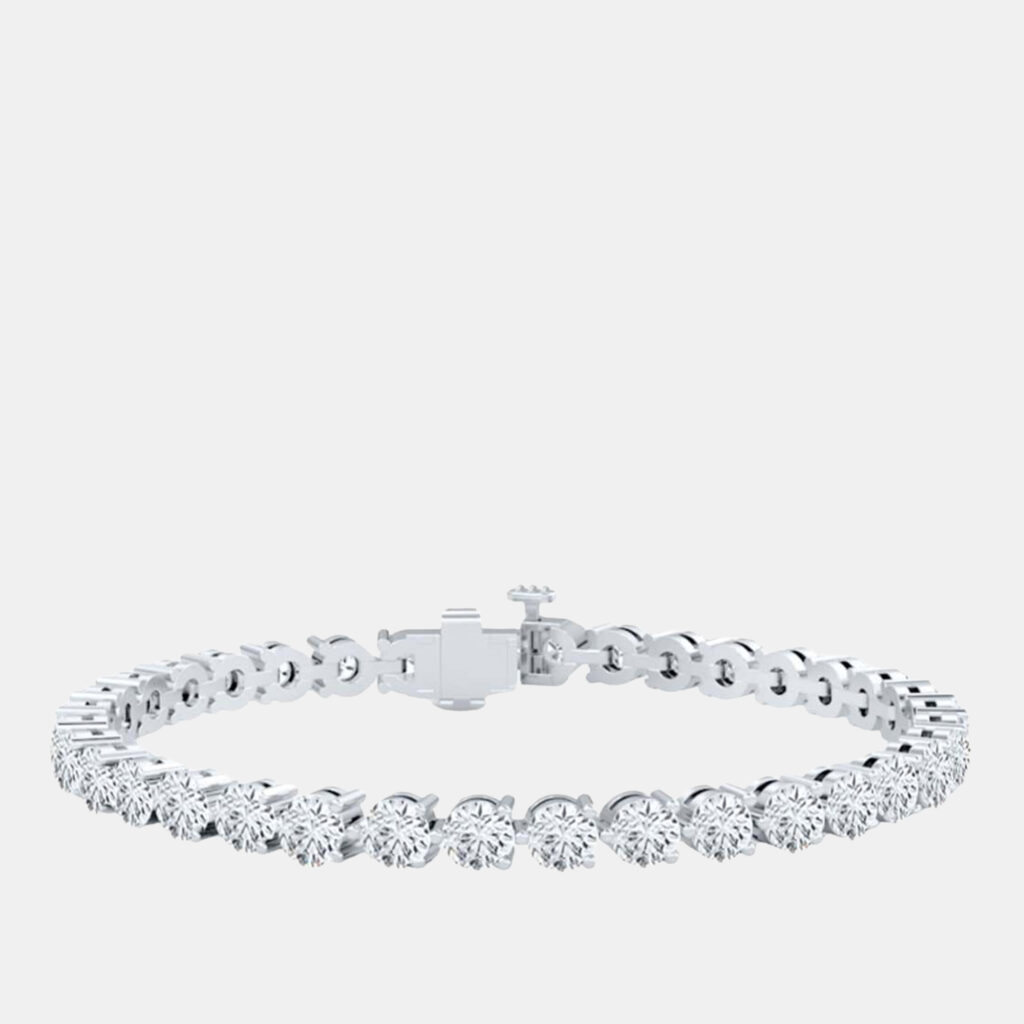 7.00cts Lab Grown Diamond 14K White Gold 3-Prong tennis Bracelet 7.00cts Lab Grown Diamond 14K White Gold 3-Prong tennis Bracelet