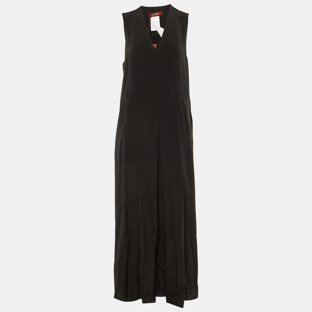 Max Mara Studio Black Silk Balzac Maxi Dress M Max Mara Studio Black Silk Balzac Maxi Dress M