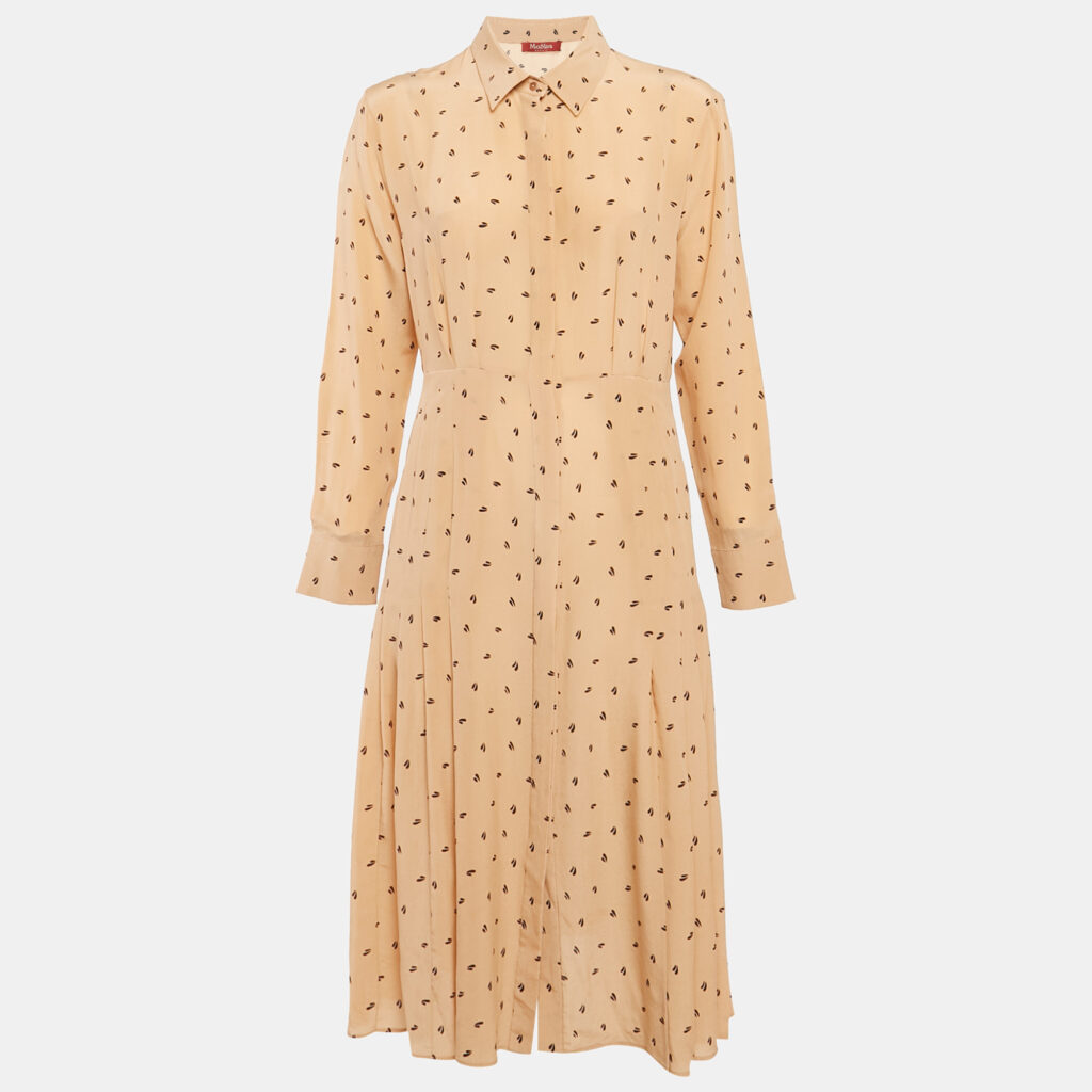 luxury-women-max-mara-studio-used-clothes-p1167246-004-1.jpg Max Mara Studio Peach Printed Silk Pleated Shorts Dress M