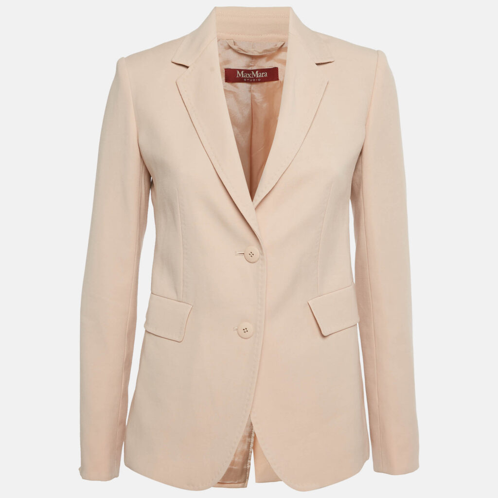 Max Mara Studio Pink Wool Regular Fit Blazer S
