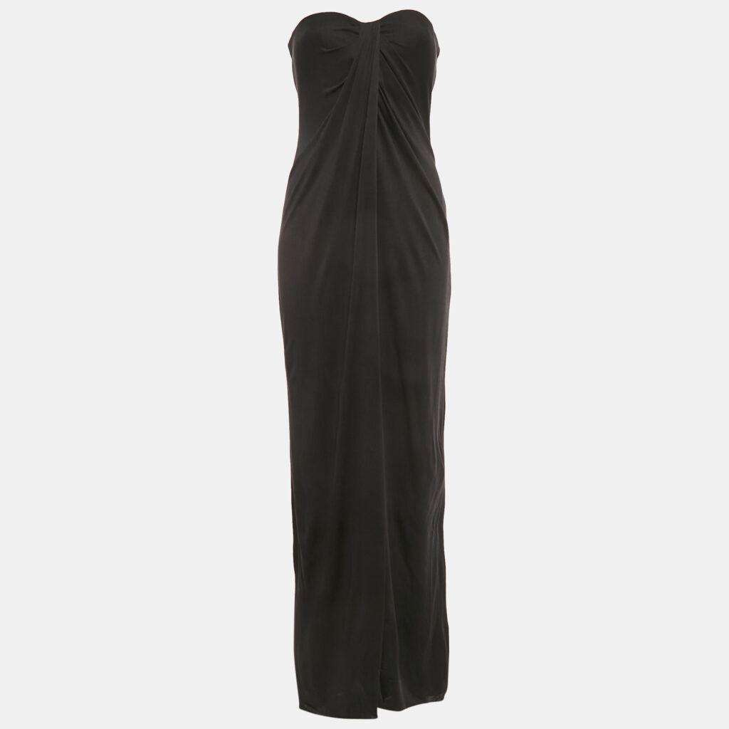 Max Mara Black Jersey Strapless Maxi Dress M Max Mara Black Jersey Strapless Maxi Dress M