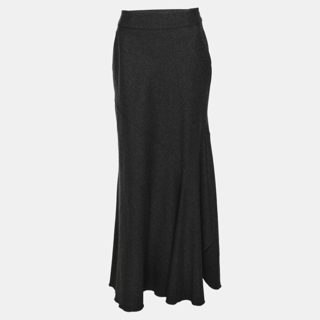 Max Mara Grey Wool Blend Pleated Maxi Skirt S Max Mara Grey Wool Blend Pleated Maxi Skirt S
