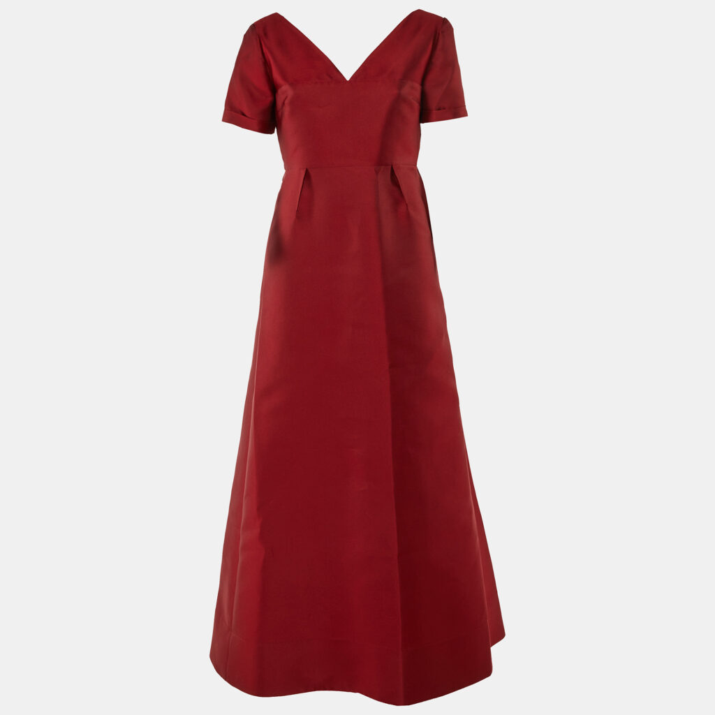 Max Mara Burgundy Satin Gown L Max Mara Burgundy Satin Gown L