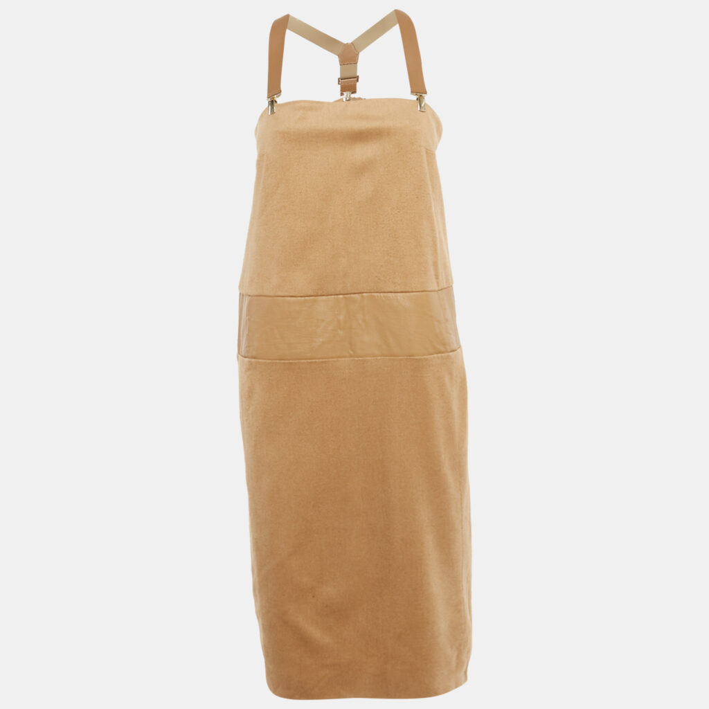 luxury-women-max-mara-used-clothes-p1210656-005.jpg Max Mara Light Brown Camel Hair Short Dress L