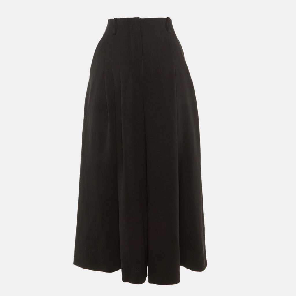 Max Mara Black Crepe Pleated High Waisted Wide Leg Trousers M Max Mara Black Crepe Pleated High Waisted Wide Leg Trousers M