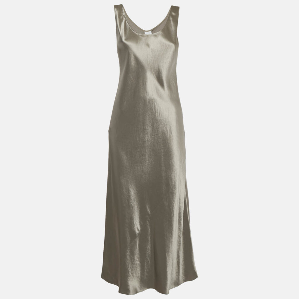 Max Mara Leisure Champagne Satin Maxi Dress M Max Mara Leisure Champagne Satin Maxi Dress M