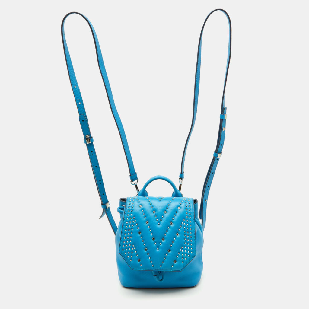 MCM Blue Leather Diamond Disco Studded Mini Backpack MCM Blue Leather Diamond Disco Studded Mini Backpack