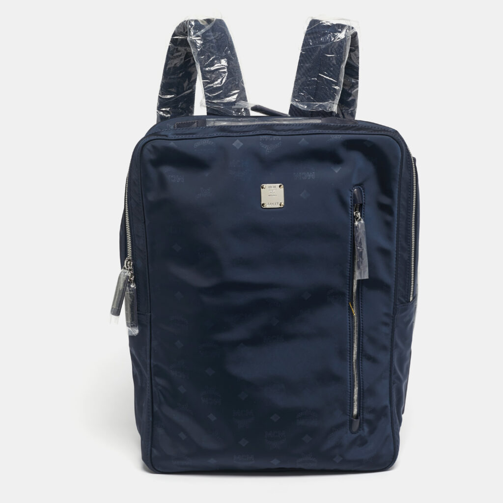 MCM Navy Blue Visetos Nylon Medium Dieter Backpack MCM Navy Blue Visetos Nylon Medium Dieter Backpack
