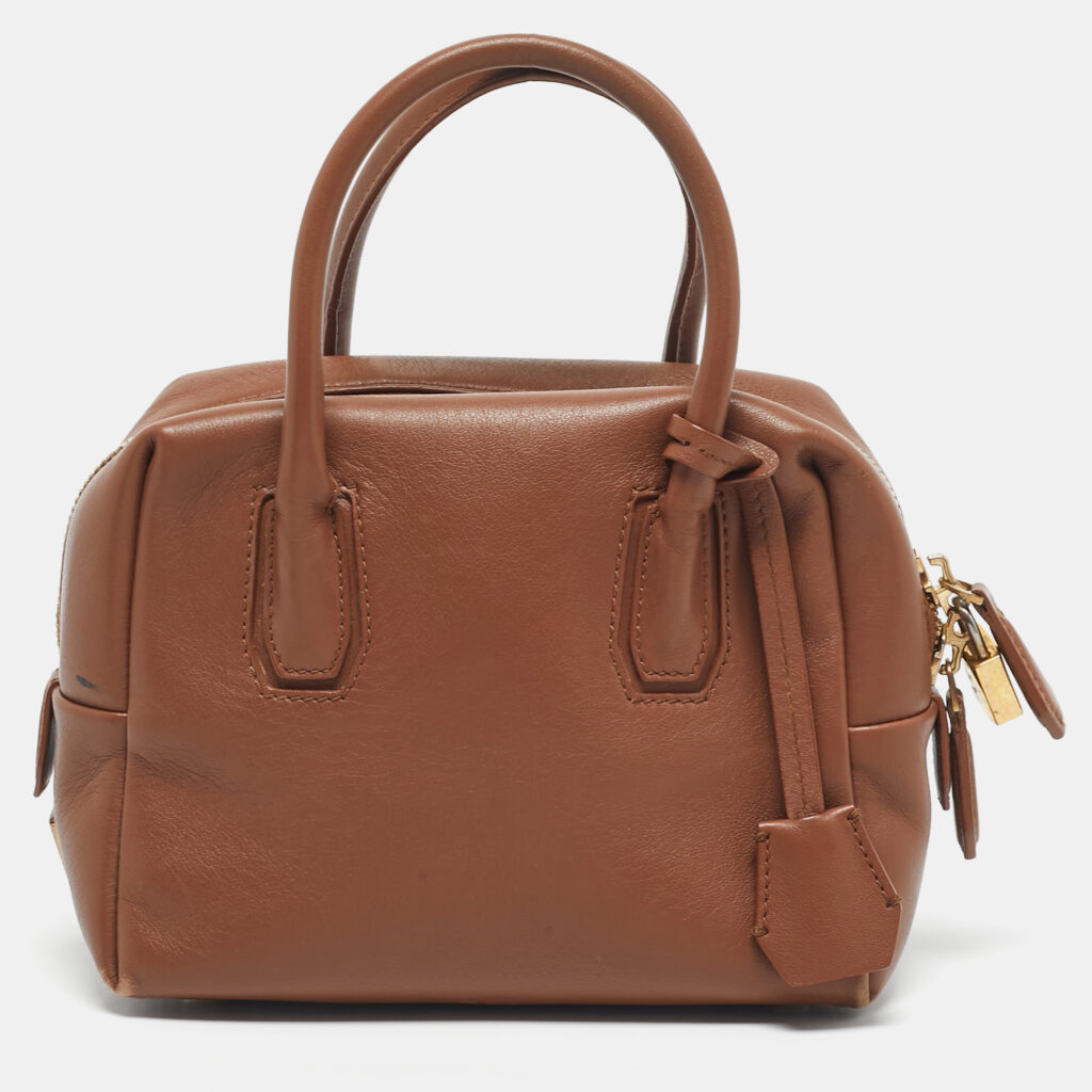 MCM Brown Leather Small Bowler Bag MCM Brown Leather Small Bowler Bag
