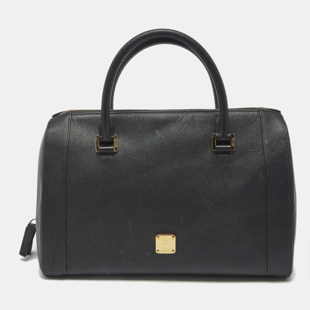 MCM Black Leather Nuovo Satchel