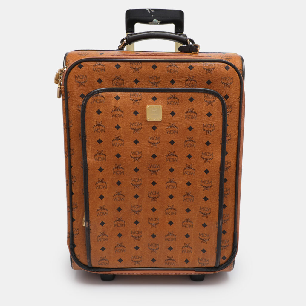 MCM Cognac Visetos Coated Canvas Traveler Cabin Trolley MCM Cognac Visetos Coated Canvas Traveler Cabin Trolley