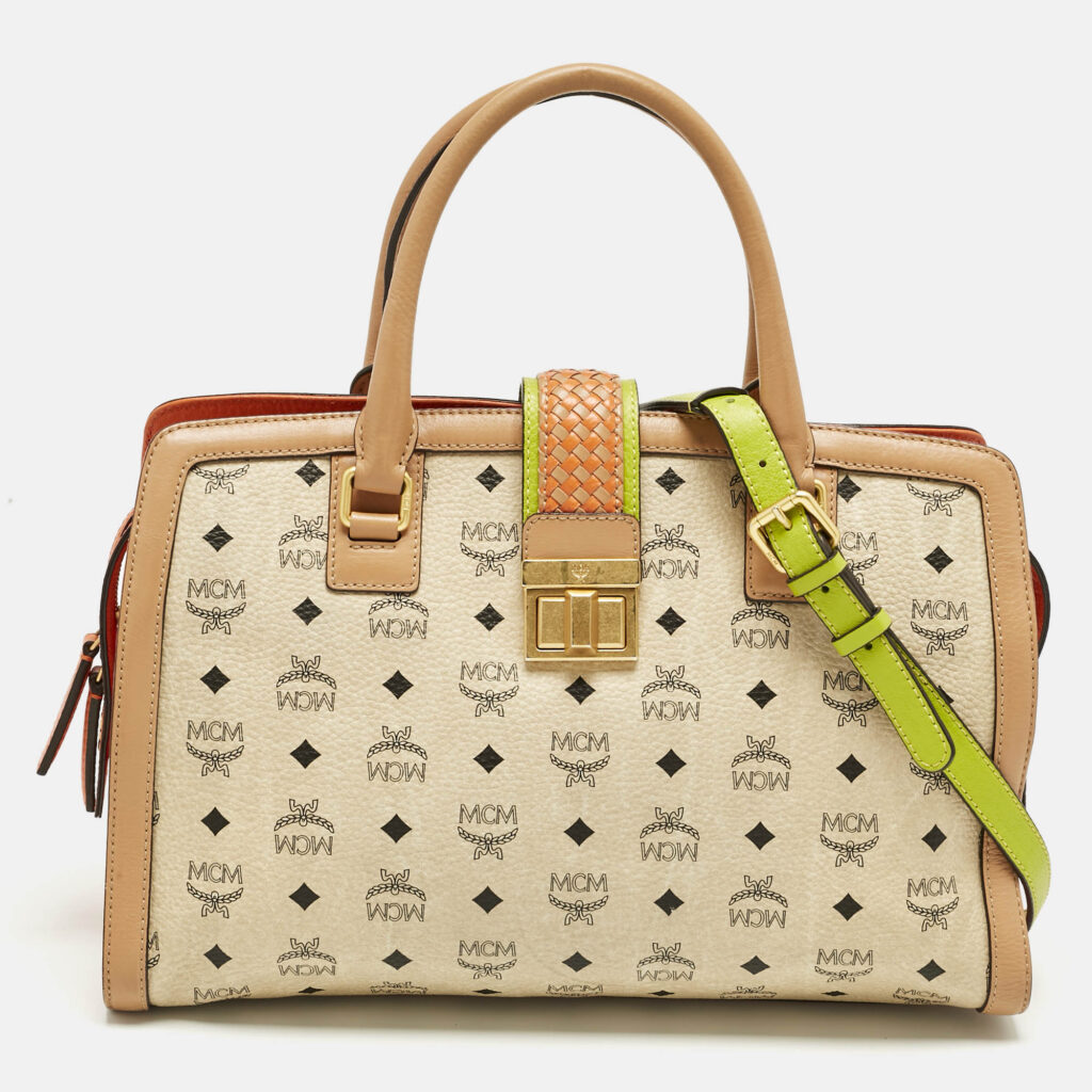 MCM Multicolor Visetos Coated Canvas and Leather Veronica Satchel MCM Multicolor Visetos Coated Canvas and Leather Veronica Satchel