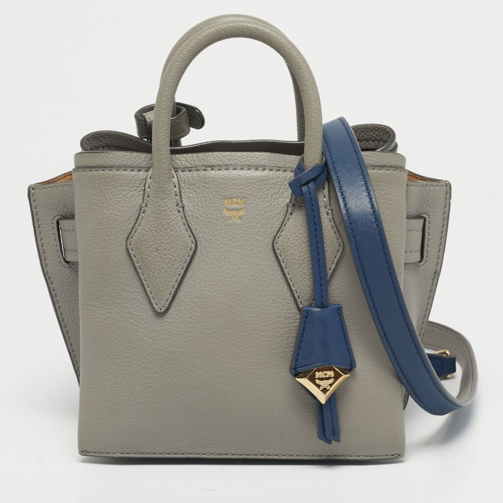 MCM Blue/Grey Leather Mini Milla Tote MCM Blue/Grey Leather Mini Milla Tote