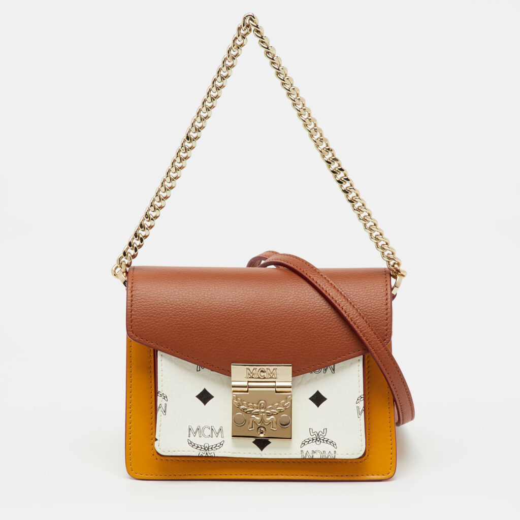 MCM Multicolor Leather and Visetos Coated Canvas Mini Patricia Crossbody Bag