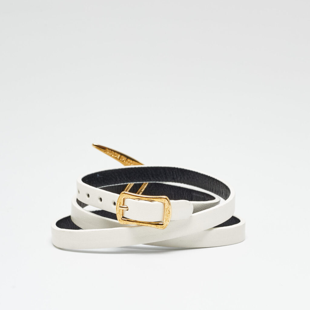 McQ bt Alexander McQueen Leather Gold Tone Bracelet
