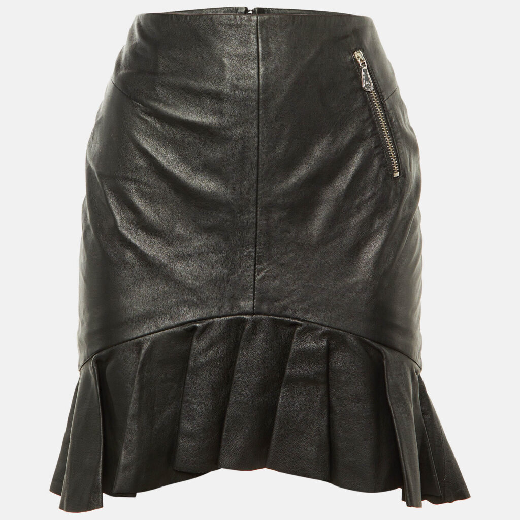 luxury-women-mcq-by-alexander-mcqueen-used-clothes-p1220229-001-1.jpg McQ by Alexander McQueen Black Leather Mini Skirt S