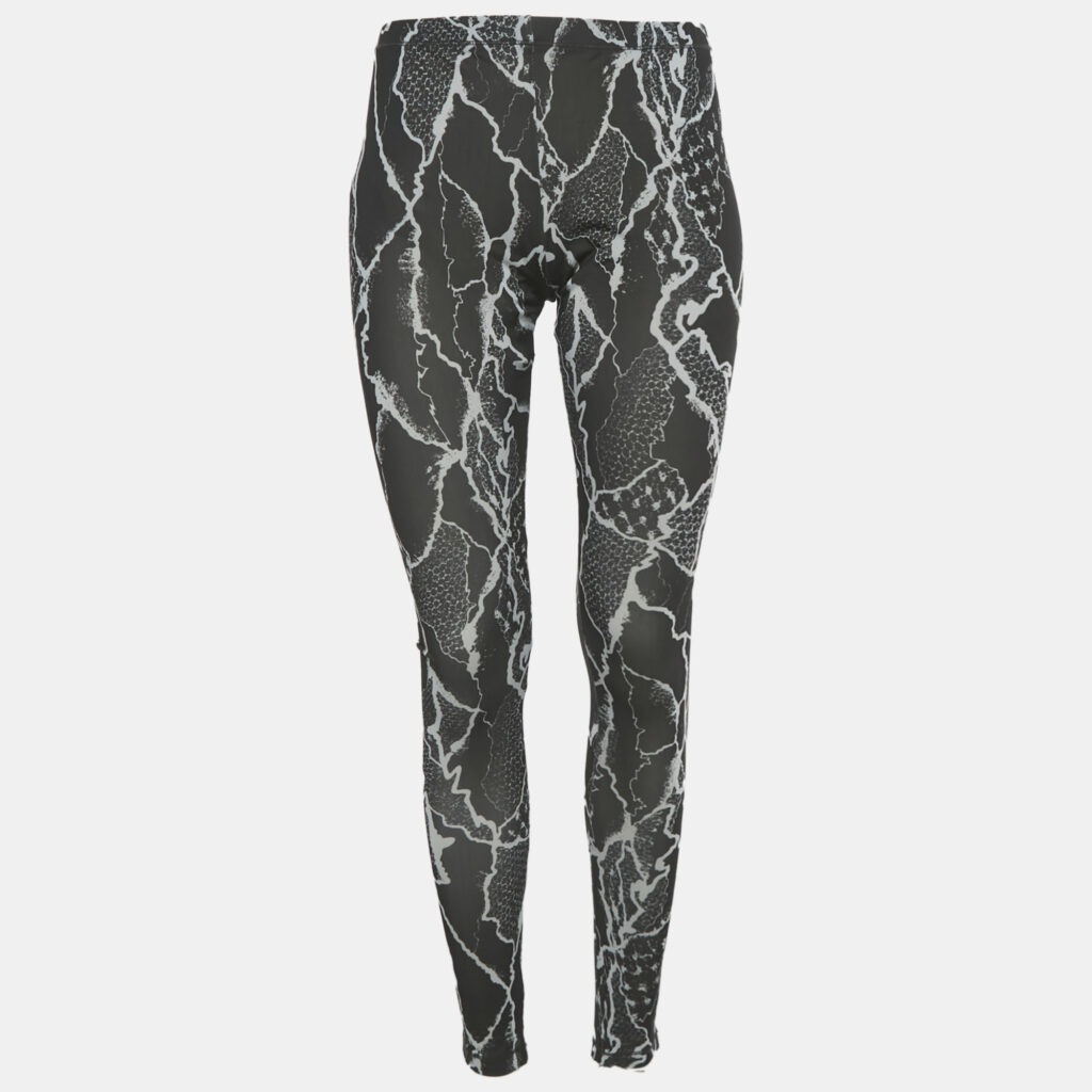McQ by Alexander McQueen Monochrome Snakeskin Print Jersey Leggings S McQ by Alexander McQueen Monochrome Snakeskin Print Jersey Leggings S