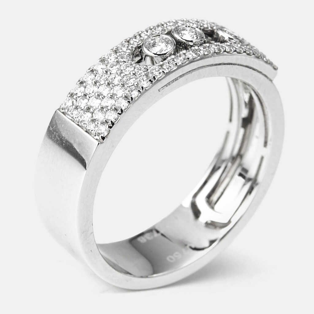 Messika Move Noa Pavé Diamonds 18k White Gold Ring Size 55 Messika Move Noa Pavé Diamonds 18k White Gold Ring Size 55