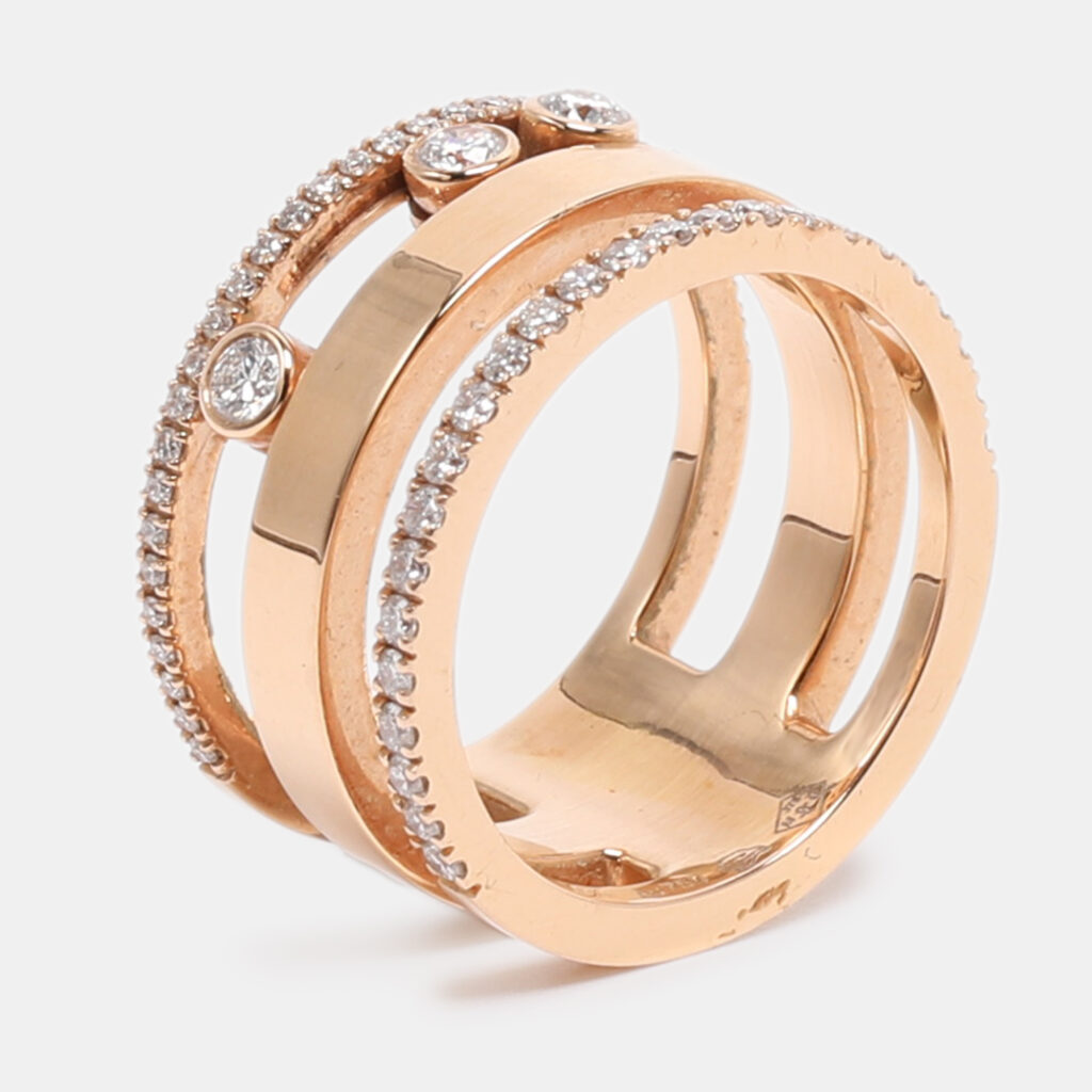 Messika Move Romane Diamonds 18k Rose Gold Ring Size 52 Messika Move Romane Diamonds 18k Rose Gold Ring Size 52