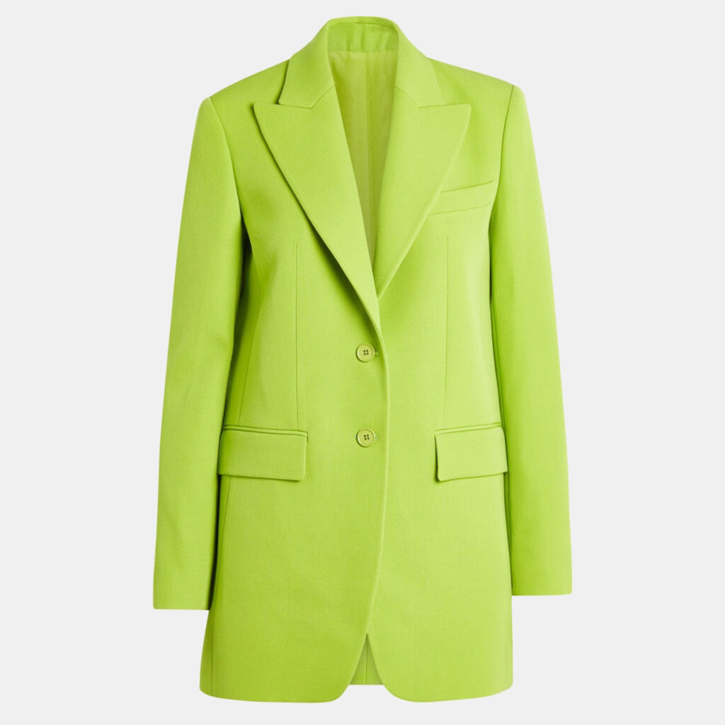 Michael Kors Gabardine Boyfriend Green Wool Blazer