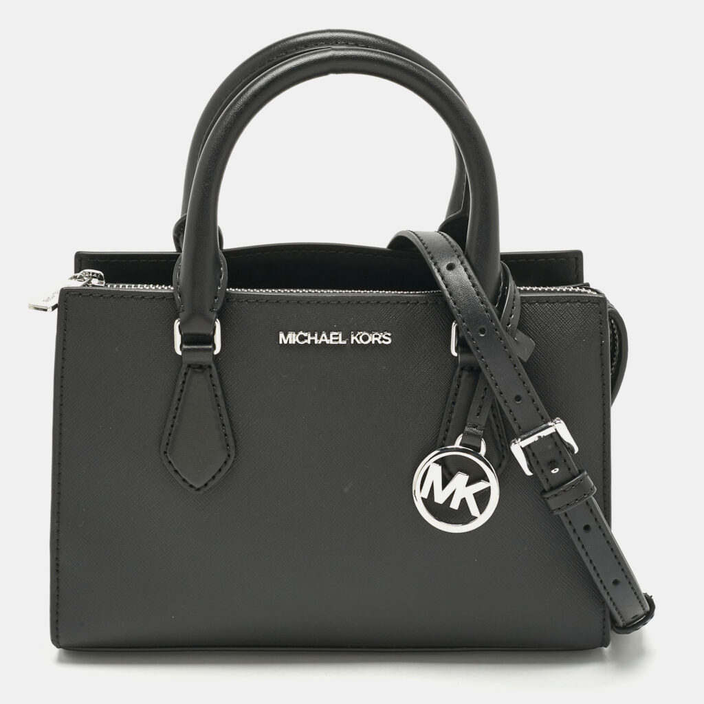 luxury-women-michael-kors-new-handbags-p1190452-002-1.jpg Michael Kors Black Faux Leather Small Shiela Center Zip Satchel