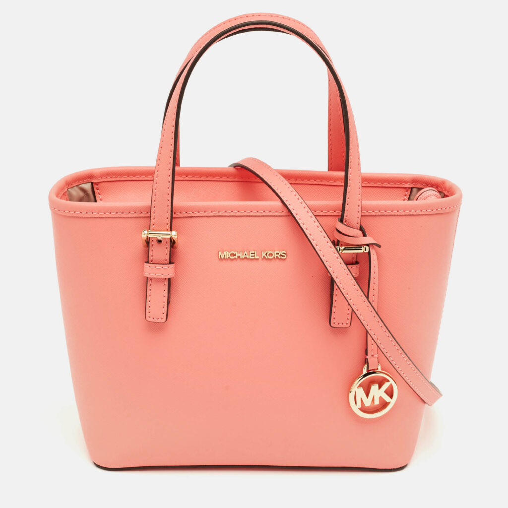 Michael Kors Grapefruit Leather Extra-Small Jet Set Travel Tote Michael Kors Grapefruit Leather Extra-Small Jet Set Travel Tote