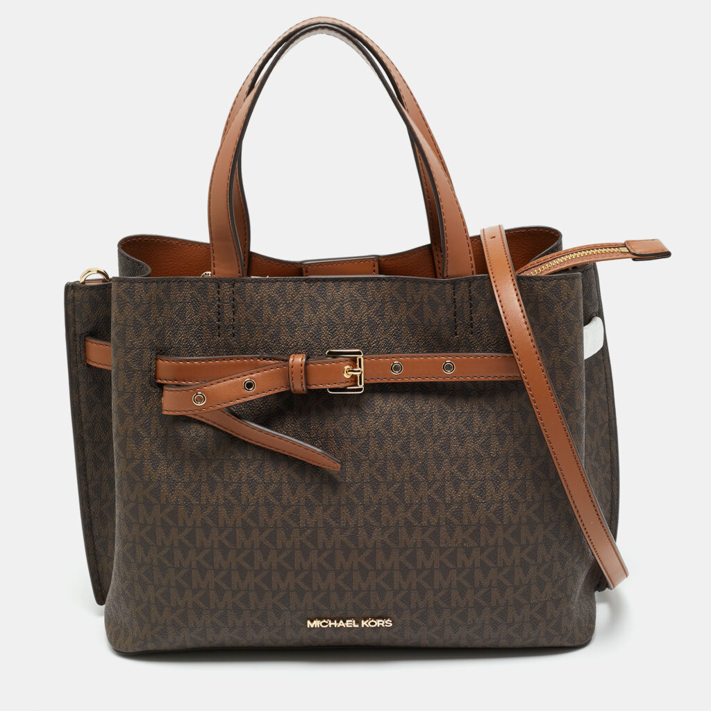 luxury-women-michael-kors-new-handbags-p1246295-013-1.jpg Michael Kors Emilia Large Brown Signature Coated Canvas Satchel
