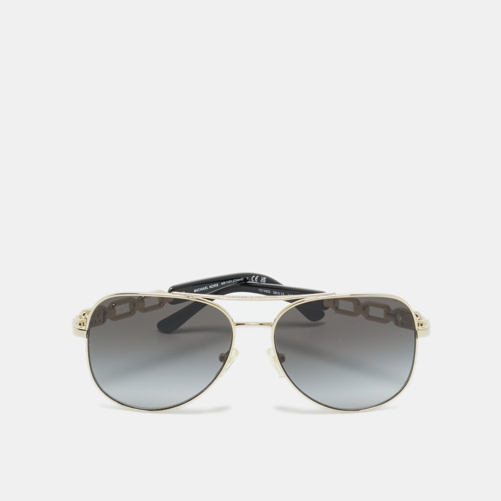Michael Kors Black/Gold Tone MK 1121 Chianti Aviator Sunglasses Michael Kors Black/Gold Tone MK 1121 Chianti Aviator Sunglasses
