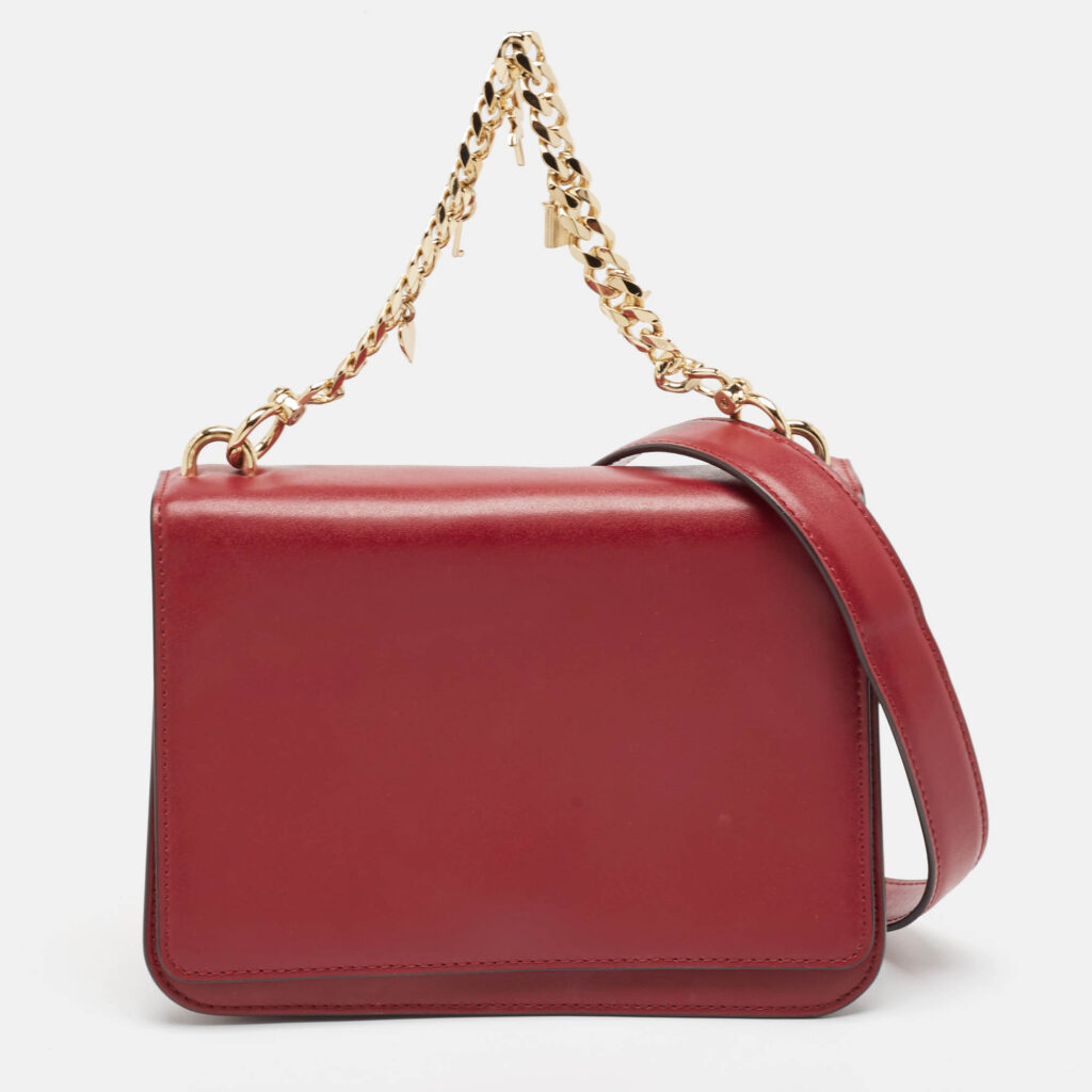 Michael Kors Red Faux Leather Flap Shoulder Bag Michael Kors Red Faux Leather Flap Shoulder Bag
