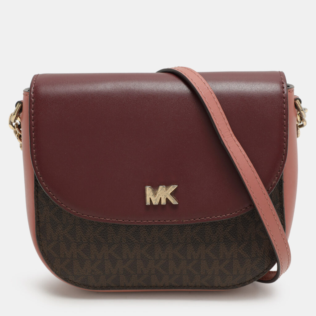 Michael Kors Multicolor Signature Coated Canvas and Leather Shoulder Bag Michael Kors Multicolor Signature Coated Canvas and Leather Shoulder Bag
