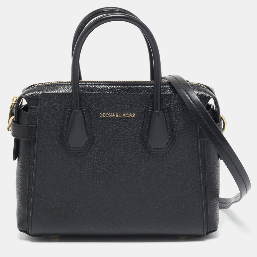 Michael Kors Black Leather Small Belted Mercer Satchel Michael Kors Black Leather Small Belted Mercer Satchel
