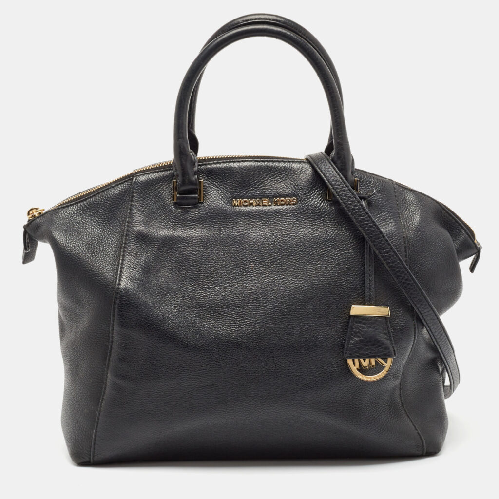 Michael Kors Black Leather Large Riley Satchel