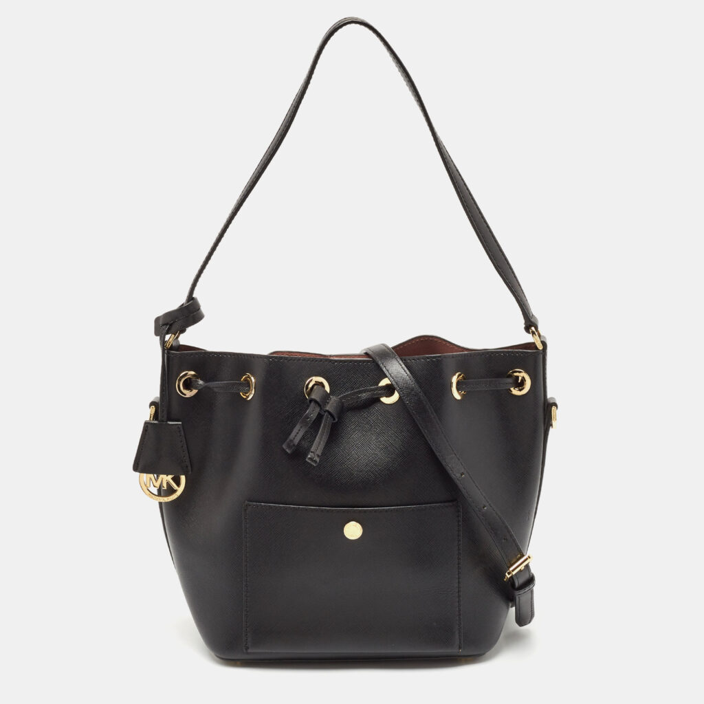 Michael Kors Black Leather Greenwich Bucket Bag Michael Kors Black Leather Greenwich Bucket Bag