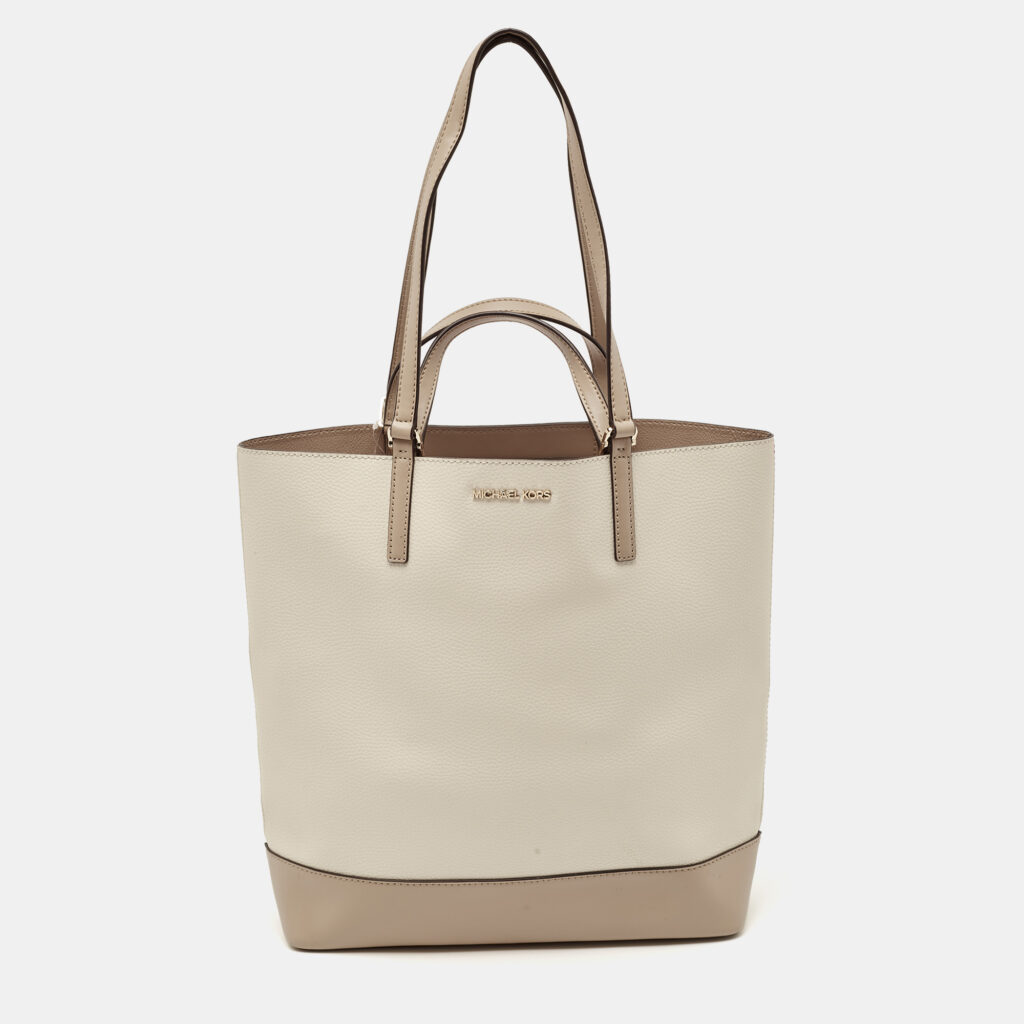 Michael Kors Beige/Cream Leather Large Kelli Tote