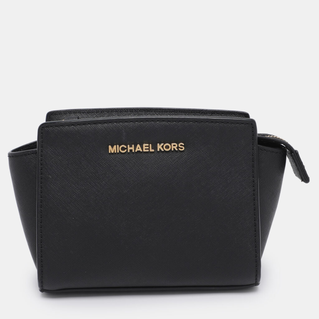 Michael Kors Black Leather Mini Selma Crossbody Bag Michael Kors Black Leather Mini Selma Crossbody Bag