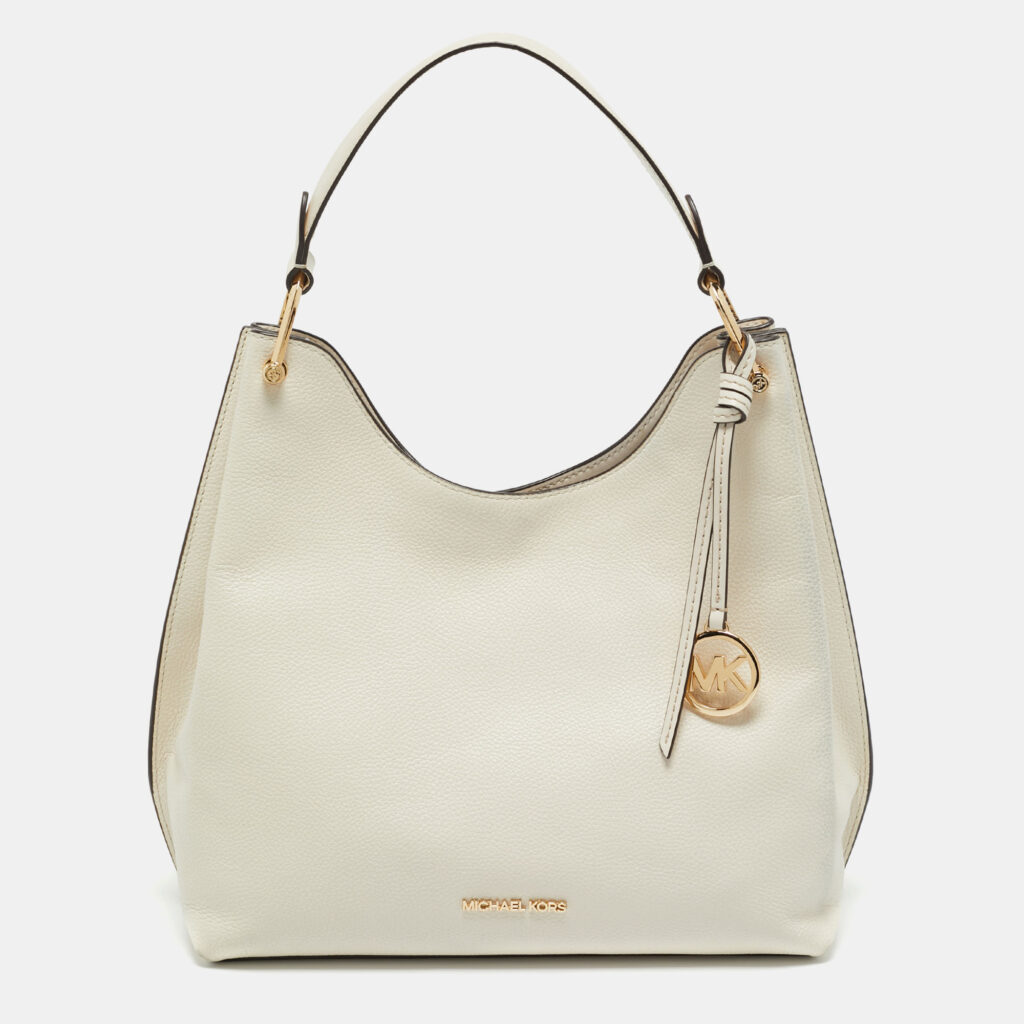 Michael Kors Off White Leather Large Joan Shoulder Bag