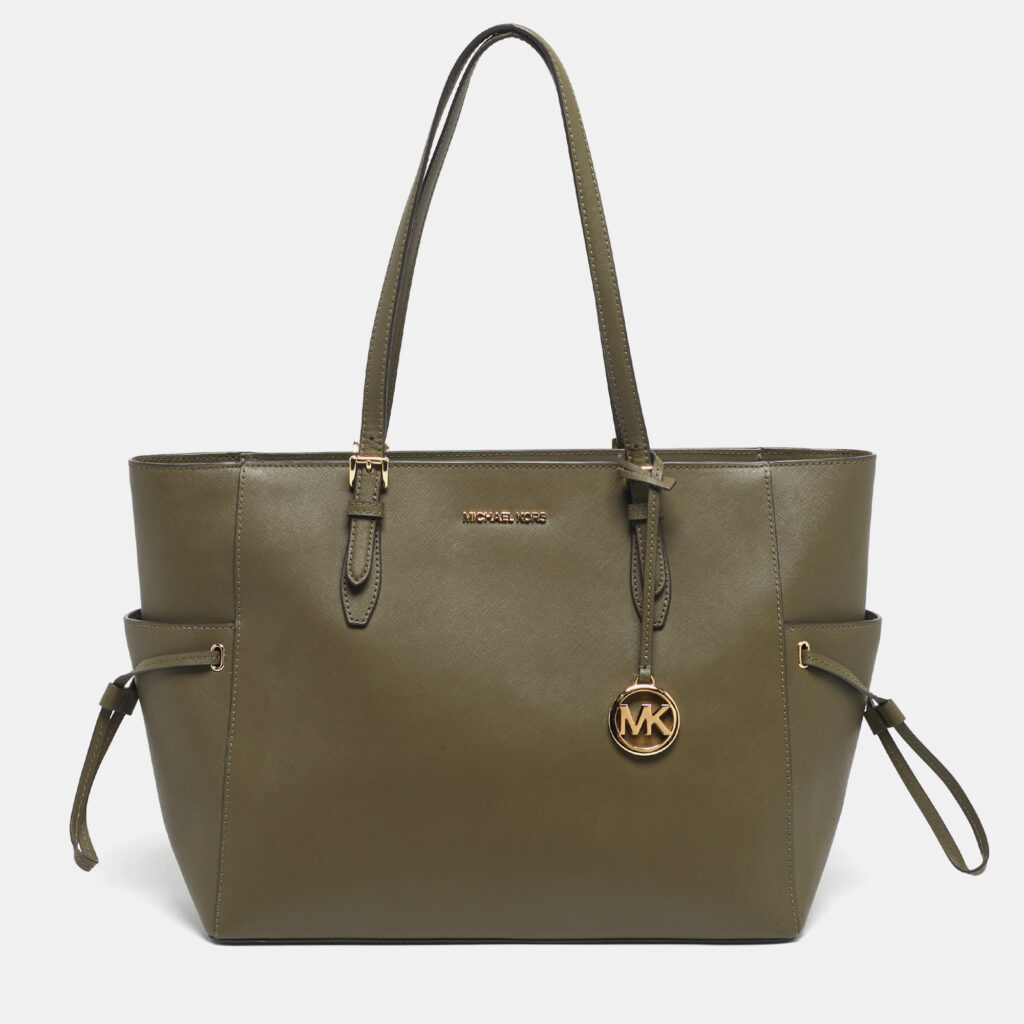 Michael Kors Olive Green Saffiano Leather Large Gilly Tote