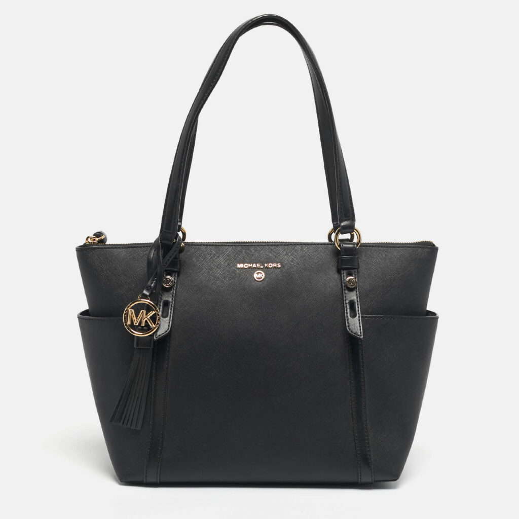 Michael Kors Black Leather Medium Sullivan Top Zip Tote Michael Kors Black Leather Medium Sullivan Top Zip Tote