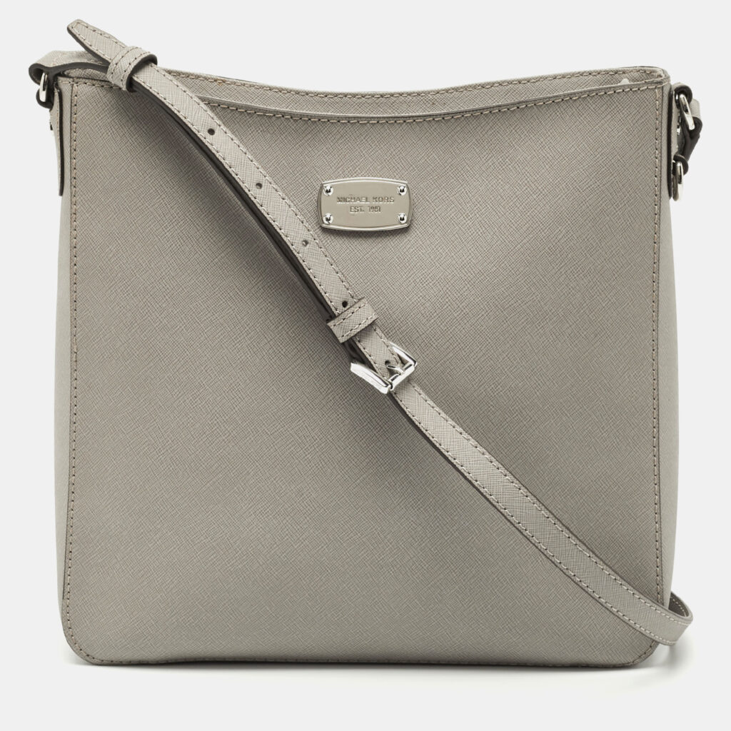 Michael Kors Grey Leather Large Jet Set Travel Messenger Bag Michael Kors Grey Leather Large Jet Set Travel Messenger Bag