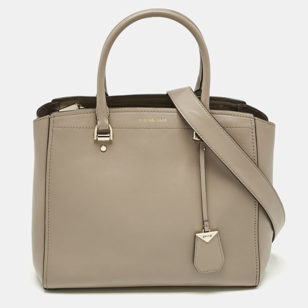 Michael Kors Beige Leather Large Benning Satchel Michael Kors Beige Leather Large Benning Satchel
