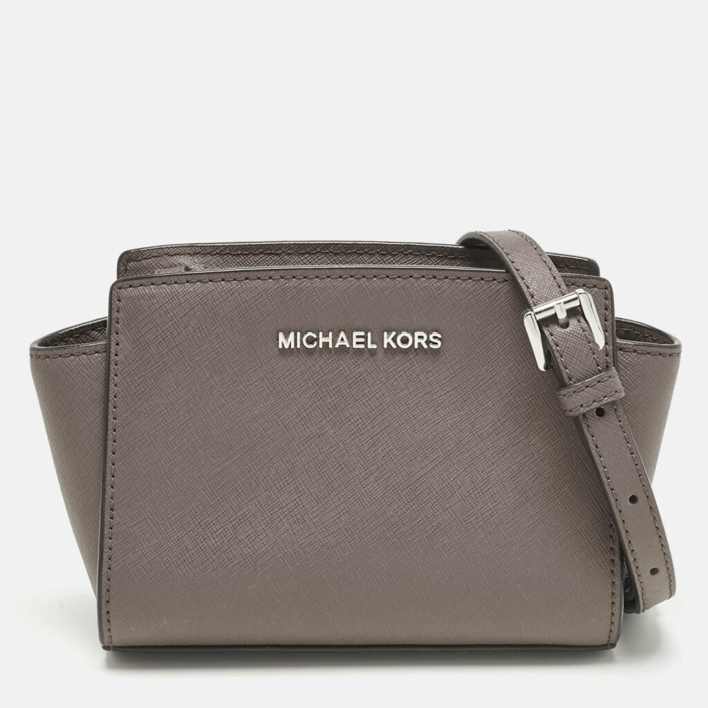 luxury-women-michael-kors-used-handbags-p1210959-012-1.jpg Michael Kors Beige Leather Mini Selma Crossbody Bag