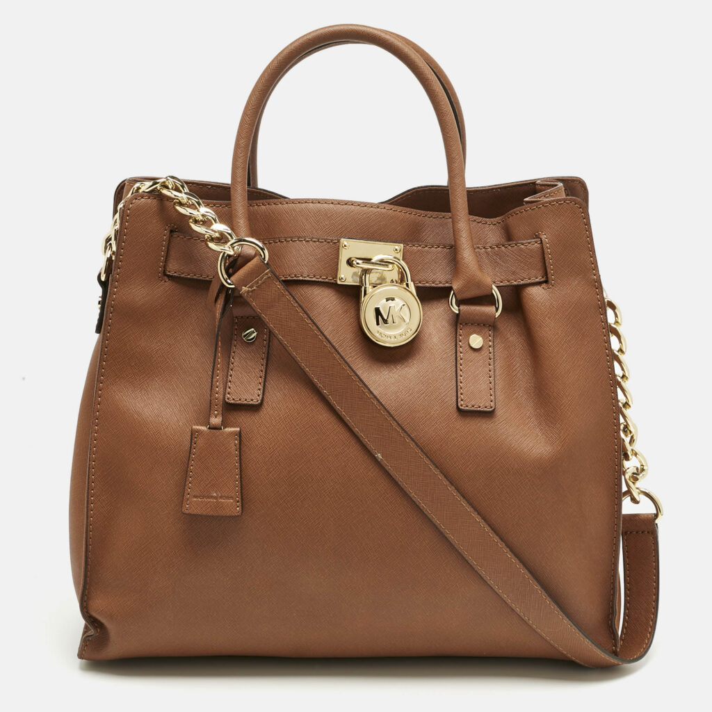 Michael Kors Brown Leather Large Hamilton North South Tote Michael Kors Brown Leather Large Hamilton North South Tote